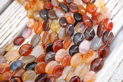 Carnelian oval shape beads 8-12mm (ETB01753) Healing crystal/Reiki healing/Healing necklace