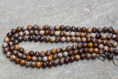 Wood Opalite/ Petrified Wood 8.5-10.5mm round beads (ETB00846)