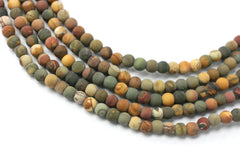 Matte Cherry Creek 3-4mm round beads (ETB00754)