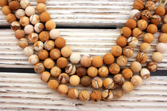 Matte Brecciated Mookaite Jasper 11-12mm round beads (ETB00004)