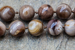 Wood Opalite/ Petrified Wood 15-16.5mm round beads (ETB00848)