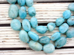 Peruvian Amazonite freeform beads/ tumblings (ETB00020)