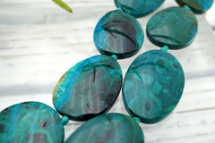 Natural Amazing Blue Peruvian Chrysocolla freeform beads (ETB01227)