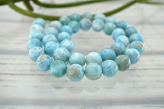 Rare Larimar 10-11mm round beads (ETB01030)