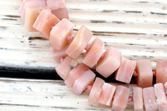 Matte Pink Opal 9-10mm cube beads  (ETB01228)