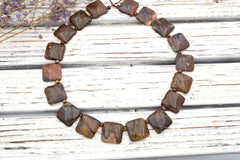Autumn Jasper 19-20mm square beads (ETB01244)