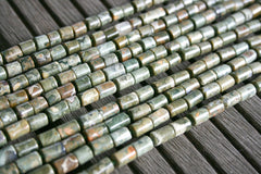 Rainforest Rhyolite 7-8mm cylinder beads (ETB00963)