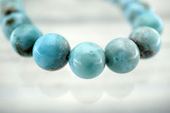 Rare Larimar 8-8.5mm round beads (ETB01032)