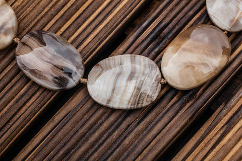 Wood Opalite/ Petrified Wood 18.5-28mm freeform beads (ETB00903)