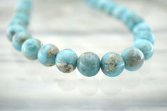 Rare Larimar 6.5-7mm round beads (ETB01027)