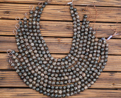 Turritella Agate 17-18mm round beads (ETB00949)