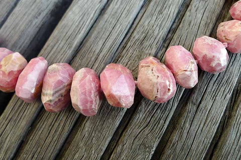 Rhodochrosite 11-21mm faceted beads (ETB00642)