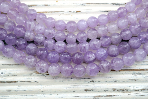 Natural Lavender Amethyst (Madagascar) 7-8mm round beads (ETB00072)