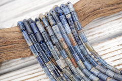 Blue Dumortierite Cylinder beads 9-16MM (ETB01772)  Healing crystal/Unique jewelry/Vintage jewelry/Yoga jewelry