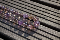 Natural Ametrine quartz (Brazil) 10-16mm graduate round beads (ETB00720)