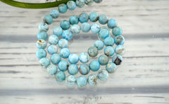 Rare Larimar 8-8.5mm round beads (ETB01032)