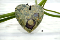 Rainforest Rhyolite heart shape pendants (ETP00280)