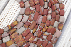 Matte Noreena Jasper small retangle shape beads 12-19mm (ETB01761) Unique jewelry/Vintage jewelry/Gemstone beads