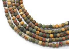 Matte Cherry Creek 3-4mm round beads (ETB00754)