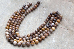 Wood Opalite/ Petrified Wood 10.5-12.5mm round beads (ETB00847)