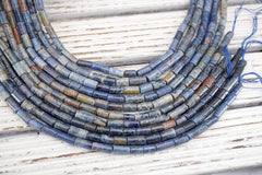 Blue Dumortierite Cylinder beads 9-16MM (ETB01772)  Healing crystal/Unique jewelry/Vintage jewelry/Yoga jewelry