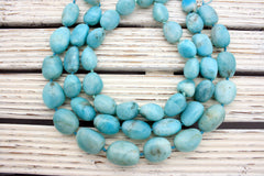 Peruvian Amazonite freeform beads/ tumblings (ETB00020)