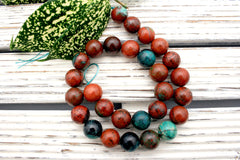 Sonora Sunrise Sunset Cuperite Chrysocolla 14.5-15mm round beads (ETB00953)