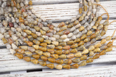 Crazy Lace Agate CORN beads 14-15mm (ETB01778) Unique jewelry/Vintage jewelry/Gemstone necklace