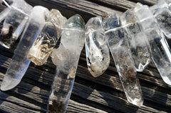 Tourmalinated Quartz 10-16mm natural rough beads (ETB00741)