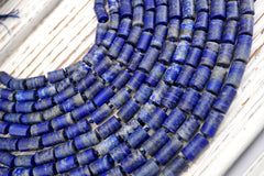 Matte Lapis Lazuli cylinder beads 7-8mm (ETB01752) Fashion jewelry/Vintage jewelry/Gemstone necklace