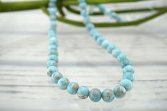 Rare Larimar 6.5-7mm round beads (ETB01027)