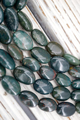 Blood Stone oval shape beads (ETB01754) Unique jewelry/Vintage jewelry/Gemstone necklace