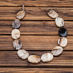 Wood Opalite/ Petrified Wood 18.5-28mm freeform beads (ETB00903)