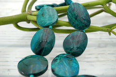 Natural Amazing Blue Peruvian Chrysocolla freeform beads (ETB01227)