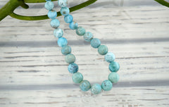 Rare Larimar 9-10.5mm round beads (ETB01028)