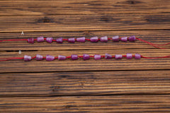 Genuine Ruby Corundum 7.5-9mm faceted beads (ETB00922)