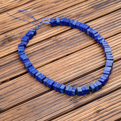 Matte Lapis Lazuli 8.5-10.5mm cube beads (amazing blue colour with gold sparkles) (ETB00865)