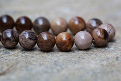 Wood Opalite/ Petrified Wood 8.5-10.5mm round beads (ETB00846)