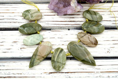 Green Imperial Jasper freeform beads (ETB01113)