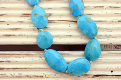 Stabilized Kingman Turquoise 10-13mm freeform beads (ETB00962)