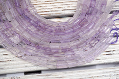 Natural Amethyst (Brazil) rectangle tube beads (ETB01764) 14-22MMMM