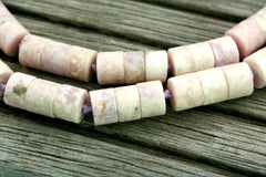 Matte Wyominy Amethyst Sage 9mm cylinder beads (ETB01002)