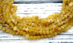 Yellow Opalite 4-5mm cube beads (ETB00656)