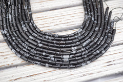 Snow flake Obsidian 8-20mm Cylinder beads  (ETB01773)