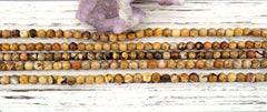 Rare & beautiful Australian Fossil Peanut Wood 7-8mm round beads (ETB01130)