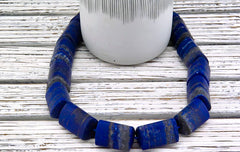 Matte Lapis Lazuli 17-20mm triangular prism beads (ETB01238)