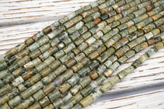 Rainforest Rhyolite Cylinder beads (ETB01748) Unique jewelry/Vintage jewelry/Gemstone necklace