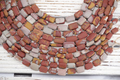 Matte Noreena Jasper small retangle shape beads 12-19mm (ETB01761) Unique jewelry/Vintage jewelry/Gemstone beads