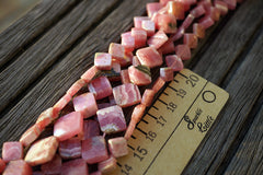 Rhodochrosite 7-15mm rhombus beads (ETB00641)