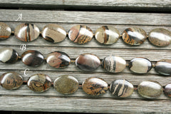 Indian Paint Jasper oval flats beads (ETB01009)